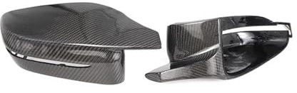 Echte Carbon-Faser-Seitenflügel-Rückspiegel-Abdeckkappen, kompatibel mit BMW 3er-Serie G20 G21 G28 320d 330e 330i 340i 2019–2022 M4-Stil RHD(Left Hand Drive)