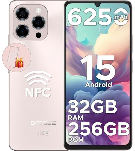 DOOGEE Note 58 Pro Smartphone Android 15, 32 Go RAM+256 Go ROM/TF 2TB, Batterie 6250mAh, Telephone Portable,Ultra-Mince 8,6 mm,6.75 HD+ 90Hz Display, Caméra AI 16MP, NFC/Widevine L1/Dual SIM/Face ID