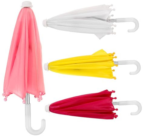 Cabilock 4stücke Miniatur-Regenschirm Für Puppenhäuser Mini-Regenschirm Als Dekoration Puppen-Regenschirm Aus Robustem Material Stilvoller Mini-Regenschirm Für Puppen