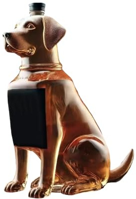 Generic Hund Whiskey Karaffe, 3.5 Liter, Whiskey Dekanter, Glaskaraffe, Whiskykaraffe, Geschenk für Whisky Liebhaber