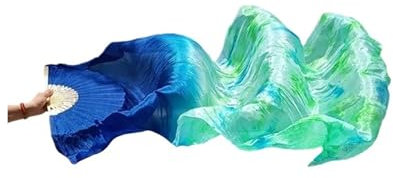 AMENGJ Bauchtanz Fans Bauchtanz-Fächer, EIN Paar verlängerte Fächer, handgefertigt, Farbiger Batik-Seidenfächer(1PC Color 3,180cm)