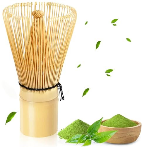 100 Prong Matcha Whisk Natural Bamboo, Bamboo Whisk Matcha Whisk, Traditional Set for Matcha Tea Preparation, Handcrafted Bamboos Chasen, Ideal for Making and Stirring Matcha Green Tea Perfect
