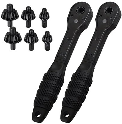 Clé à cliquet 2 en 1 pour mandrin de perceuse, clé à cliquet universelle à double tête, outil de rechange multifonction pour perceuses électriques (2 ensembles)