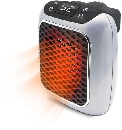 Marco Paul 600W Ceramic Plug In Electric Fan Heater with 2 Heat Modes 1–12h Timer Remote Control and Overheating Protection Energy Efficient Portable Heater for Home Bedroom Office or Kitchen