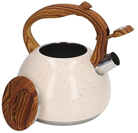 Nikou Hervidor de té silbante de gran capacidad de 3 litros, hervidor de silbato de acero inoxidable para estufa de gas y cocina de inducción, ideal para el hogar, granja y camping