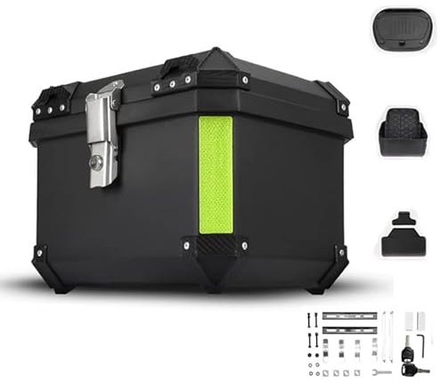 UEXEDO Top Case Moto 45L/57L,Coffre de Moto Universel,Imperméable Alliage d'aluminium Coffre Motos,Dossier et Fond Résistant aux Chutes et Antivol,Valise à Casque avec Serrure de Sécurité (45L)