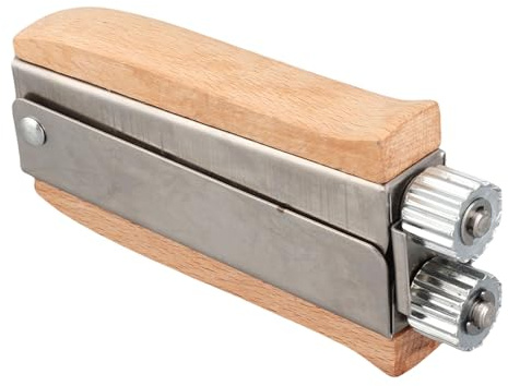 Yosoo Stainless Steel Tight Wire Tensioner Bee Frame Tool, Beekeeping Crimper with Wooden Handle and Metal Wheels, Easy Crimping Use, Comfortable to Use, Multi-Functional Design for