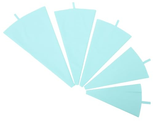 DEARMAMY 5 pezzi Sacchetti in Silicone per Decorazione Torte Riutilizzabili Sacchetti per Glassa e Panna per Dolci Biscotti e Cupcake Resistenti e Facili da Pulire per Uso Casalingo ed
