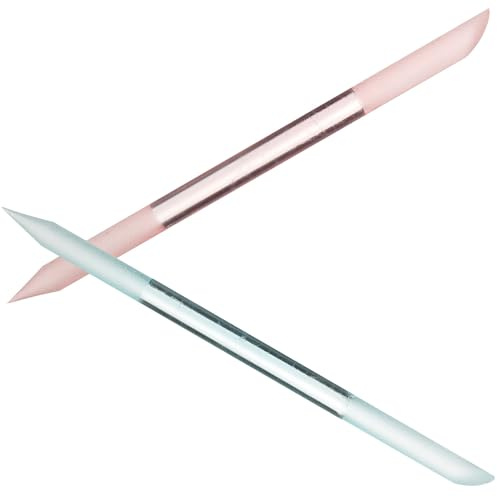 Gogogmee 2 Pezzi Lima per Unghie in Vetro Cilindrica per Manicure Professionale Riparazione e Lucidatura Unghie Strumenti per Salone e Applicazione Domestica