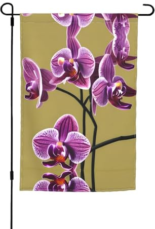 Magnifiques drapeaux décoratifs imprimés d'orchidées, drapeaux de terrasse d'extérieur, 30,5 x 45,7 cm, adaptés pour la décoration de terrasse et d'extérieur.