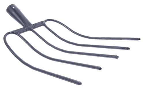 TOYANDONA Forca per Letame Portatile in Ferro Robusto, Forcone Versatile da Giardinaggio e Attrezzo Agricolo per Esterni e Manutenzione Prato