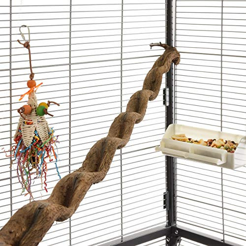 HappyBird | Natur Klettersitzstange Liane 90-100cm für Papageien / 2,5-5cm breit/Sitzstange für Volieren und Käfige