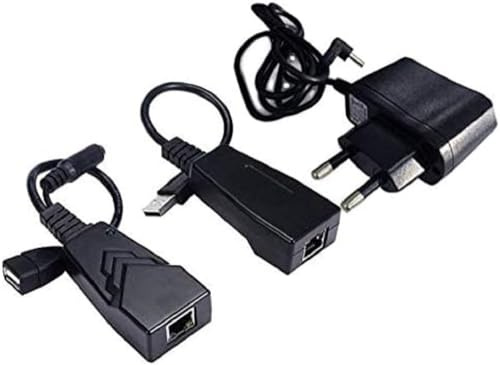 PremiumCord USB 2.0 Extender Adapter über RJ45 bis zu 100m, Cat5e / Cat6, High Speed, Stromversorgung