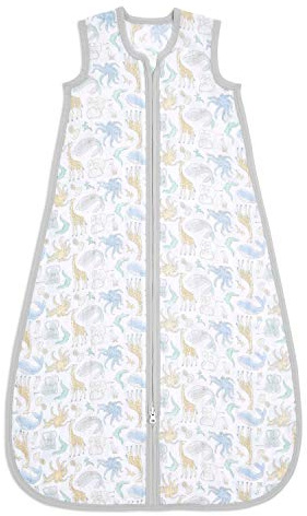 aden + anais™ Essentials Baby-Schlafsack, 1,0 TOG, tragbare Decke, Bunte Muster für Mädchen & Jungen, Schlafsack für Neugeborene aus 100% Baumwoll-Musselin, 0-6 Monate, Natural History