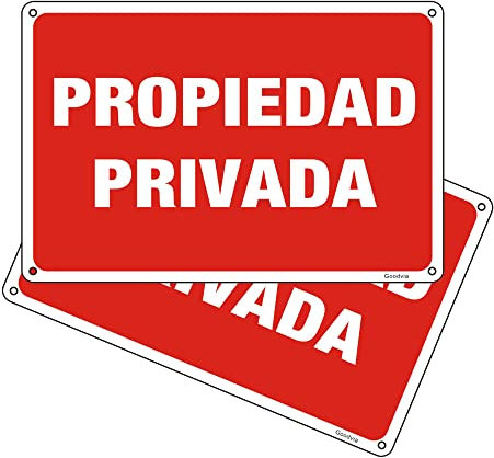 Goodvia Cartel Propiedad Privada Aluminio Reflectante 20x30 cm, Placa Propiedad Privada Cartel Prohibido el Paso Metalico Duradero, Impermeable y Resistente UV, 2PCS