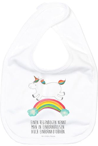 Mr. & Mrs. Panda Organic Babylätzchen Einhorn Regenbogen - Geschenk, Glitzer, Esslätzchen Baby, Babylätzchen Für Mädchen, Unicorn, Babylätzchen