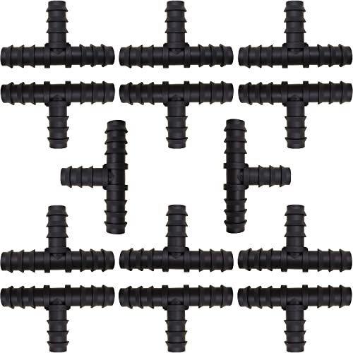 CTRICALVER Raccordi per Tubi irrigazione, 14 Pezzi connettore a T, Adattatore per tubo da giardino, Connettori per Tubi Flessibili per 16 mm Sistema di Irrigazione