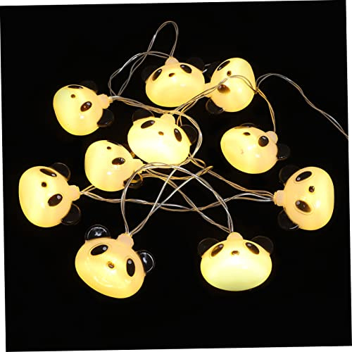 OSALADI Panda Lichterkette LED 1,5m mit 10 Panda Lampen Dekorative Innenbeleuchtung für Wohnzimmer Schlafzimmer Weihnachten Valentinstag Büro Camping