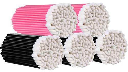 KINGMAS 500Pcs Disposable Lip Wands Applicators, Lint Free Lip Brushes Lipstick Gloss Wands Makeup Applicator Brush