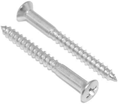 Lot de 6 vis à bois - 5 x 50 - En acier inoxydable A2/V2A, à tête fraisée cruciforme, tête fraisée bombée - Pozidrive - DIN 7995 - Inoxydable