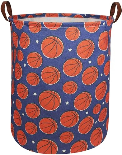 DDBASKET Kinder-Wäschekorb, Basketballkorb für Kinderzimmer, Jungen und Mädchen, niedlicher Aufbewahrungskorb für Kinderspielzeug, Organizer, Basketball, Raumdekoration für Zuhause (blauer Basketball)