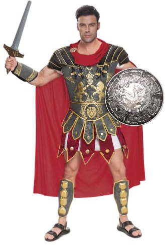 Spooktacular Creations Mutige Roman Gladiator Kostüm Set für Herren Halloween Verkleidung Dress Up Party