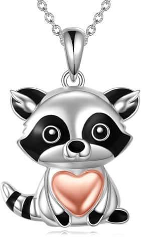 ONEFINITY Collier raton laveur en argent sterling 925 avec pendentif raton laveur - Cadeau pour femme, Pas de gemme