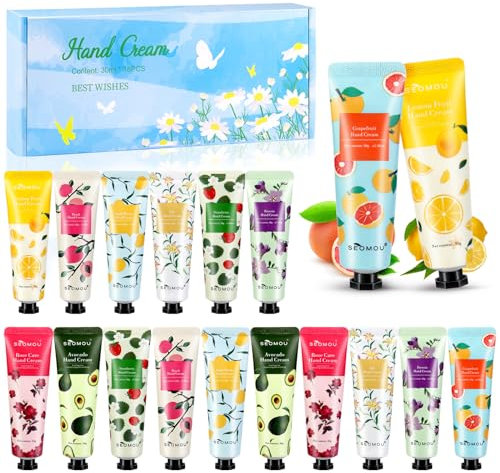 Handcreme Damen Geschenkset - 18 St Handcreme Kleine Geschenke für Frauen Valentinstag Set Hände Fuß Feuchtigkeitscreme Duft Hand Tag Nachtcreme Körpercreme für Muttertag Weihnachten