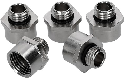Kalitec 5x Erweiterung M12 auf M16 Messing - Adapter mit O-Ring D5712160 | Selbstdichtend dank konischem Gewindeansatz, hochwertige Metrische Gewindeerweiterung für präzise Verbindungen