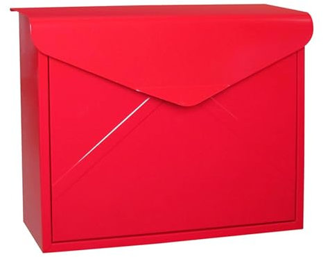 YCWJPPL Wandmontierte Briefkästen für Den Außenbereich, Moderner Abschließbarer Briefkasten aus Metall, Großer Sicherer Postkasten zum Aufhängen 38 x 13 x 30 cm(Red)