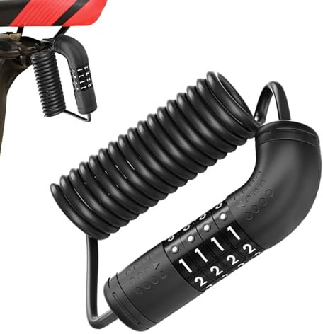 Vllold Helmschlösser für Motorräder – Gepäck-Kabelschloss Kombinations-Fahrradschloss | einziehbares Fahrradschloss für Fahrräder, Helme für Outdoor-Sport, Reisende, Gepäck, Rucksäcke