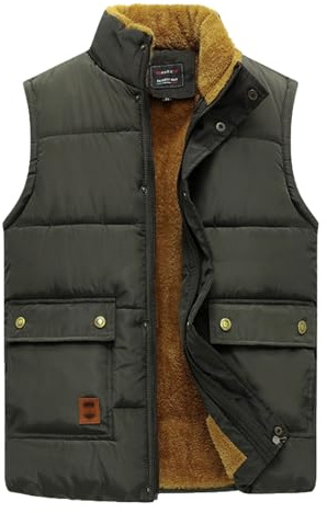 SAUTRV Gilet da uomo in pile, gilet invernale da uomo, gilet termico in pile caldo antivento con tasche, gilet da esterno senza maniche per attività all'aperto, A, M