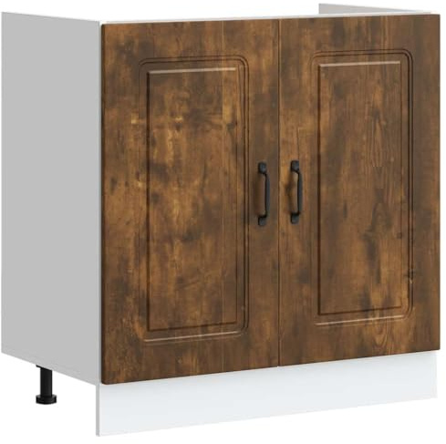 vidaXL Spülenunterschrank Kalmar Räuchereiche 80x46x81,5 cm