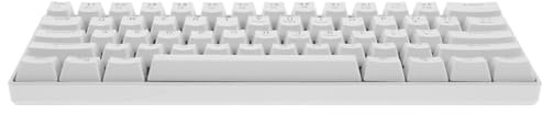 jojofuny Clavier Mécanique de Jeu Filaire pour Pc, 61 Touches, Rétroéclairé, en Abs Blanc, avec Retour Tactile et Touches Multifonctions pour Gaming et Travail
