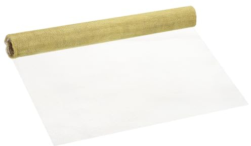 PATIKIL Malla de Alambre Tejida de Latón en Rollo 100cm x 30cm, 20 Mallas Filtro de Metal Grueso Compacto de Malla de Gasa para Cubierta de Ventilación de Seguridad de Ventana, Amarillo