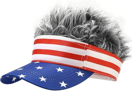 YeeHeen Mens Visor Cap Wig Spiked Adjustable Baseball Cap Golf Hats