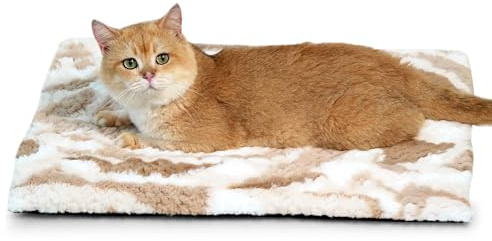 Petace Coperta Termica Riscaldante per Gatti, 60 x 45 cm, Coperta Autoriscaldante per Cani Ultra Morbido, Tappetino Riscaldante per Cani/Gatti Antiscivolo, 60×45 cm, Marrone