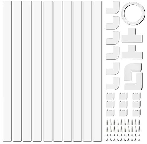 Booso Canal de Cables EléCtricos de 4M,Ocultador de Cables en la Pared para un Cable,Cubierta de Cables de PVC Pintable,Canal de Cables 10 Piezas L40Cm