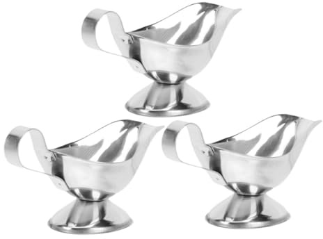 Zerodeko 3pièces Saucière Acier Inoxydable Pichet à Sauce Et Lait Récipient Pour Cuisine Occidentale Service à Sauce Et Lait Pour Repas