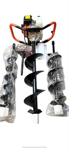 Tarière Thermique 52cc Professionnel , 3 Mèches, Rallonge 30cm, Moteur 2 Temps, Kit + équipement de sécurité