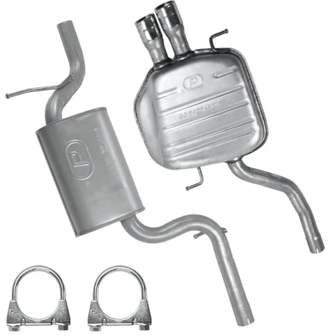 POLMOstrow Auspuff Mitteltopf und Endtopf für Volkswagen Passat B6 1.8 TSI 2.0 FSI Stufenheck, Kombi 2005-11.2010