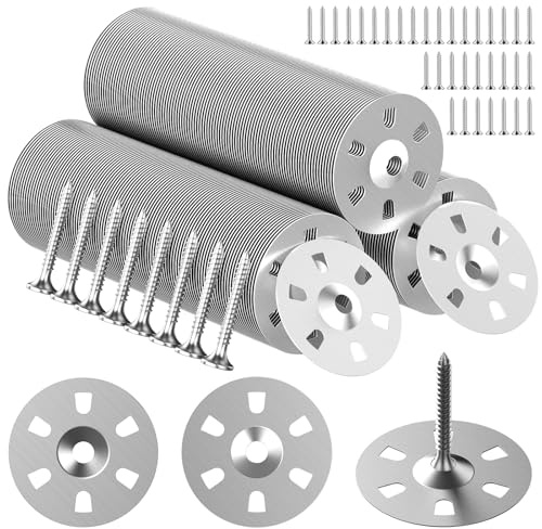 300 PCS Easy Fix Washers Includes screws, Tile Backer Board Washers 35 mm, Stainless Steel Washer Set for Tile Backerboard， Foam Board Fasteners for Insulation Insulating Boards