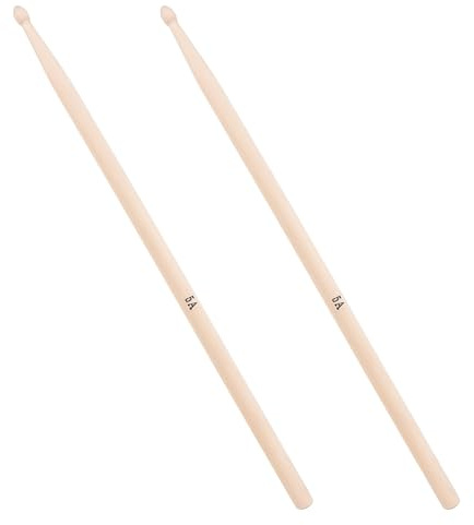 TOPBATHY Baquetas 5a de Roble para Instrumentos de Percusión, Par Cómodo y Práctico para Batería, Ideales para Músicos Adultos y Niños en Presentaciones