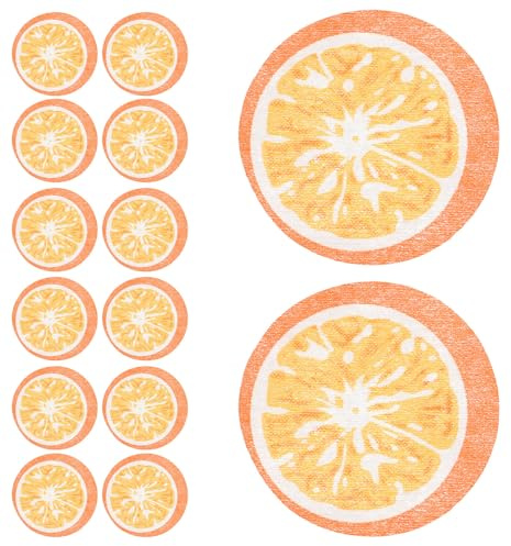 Toyvian Mascarilla Facial Estampado Naranja, 50 Piezas de Papel de Fibra Hidratante y Humectante para Cara y Cuello, Adecuado para Tratamientos de Spa y Cuidado Casero