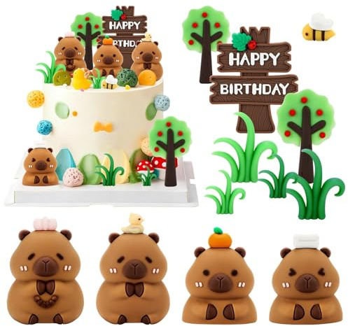 12 unidades Capybara Cake Deko Capybara Cumpleaños Decoración de Cumpleaños Infantiles Capybara Cake Decoration Capibara Cake Topper Animales para Niñas y Niños Cake Decoration