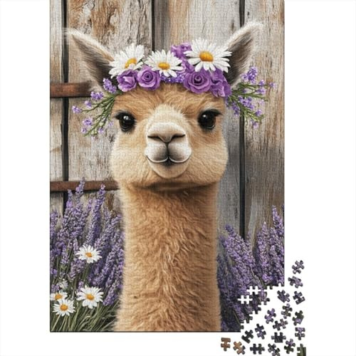 Puzzle 1000Pcs Papier Éco, Alpaga Fleur Clôture pour Loisir Adulte | 38x26cm Pensée Logique, Décoration Intérieure, Passe-temps Intellectuel, Papier, Cadeau Réunion