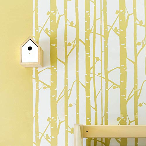 STENCILIT® Birch Forest Wand-Schablone zum Malen - XL Schablone 61 x 94 cm, großer Muster, Moderne große Wand-Schablonen, Baum Muster Décor