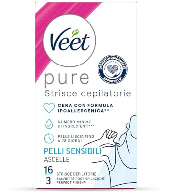 Veet Strisce Ascelle Ipoallergeniche 16 Pezzi