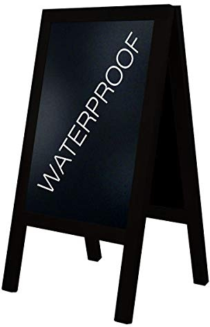 Pavement Board Wooden Blackboard A Board Weatherproof 47 x 26 24H Courier DELIVERY to UK Main Land as Standard !!! Code Heavy (Black)