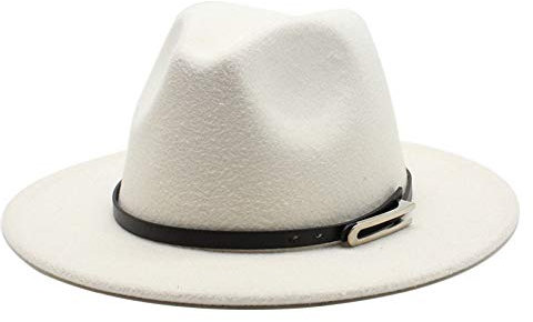 BAJIE Fedora Unisex Herrenhut mit Lederhut mit breiter Krempe Strohhut Outdoor-Reisehut Beliebter Erwachsenenhut Große Größe 56-60 cm